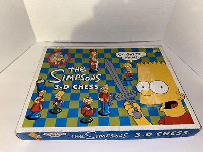 Vintage 1991 The Simpsons 3D Chess Set Board 100% Complete Very Cool Item! - Image 1 of 4