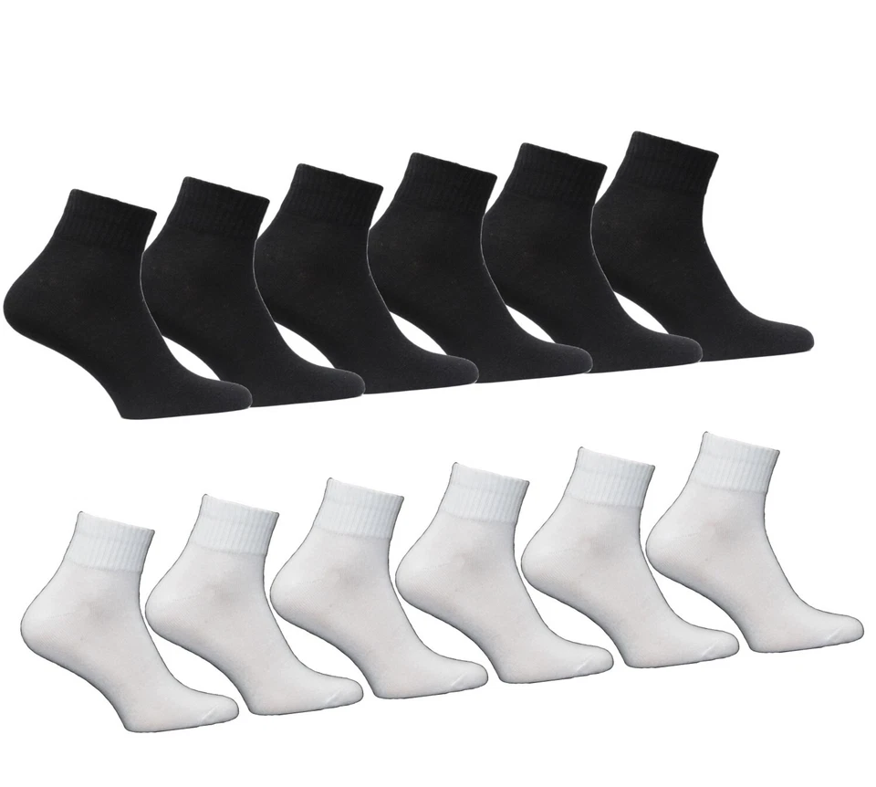 12-24-48 Damen Herren Socken Sport Freizeit Sneaker 90% Baumwolle Kurzsocken - Bild 1 von 4