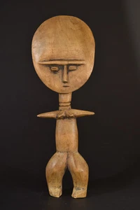 Mid 20th C Ashanti Akuaba Doll African Fertility Figure, 14 1/2" - Picture 1 of 8