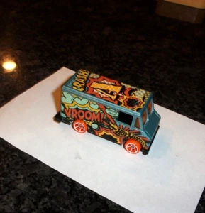 Hot Wheels Colorful Metallic Blue van Vroom Crash Pow 2012 Mattel - Picture 1 of 6