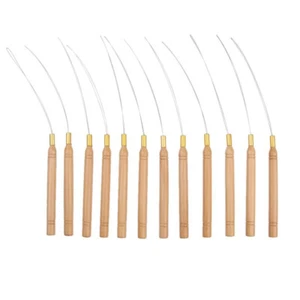 12pcs Hair Extension Wooden Loop Needle Threader DIY Hair Extension Tool - Picture 1 of 11