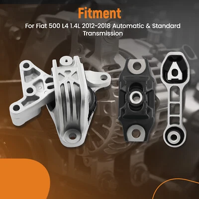 3PCS Engine Motor & Trans Mount Set For Fiat 500 1.4L 2012 2013-2018 68073217AC - Image 1 of 4