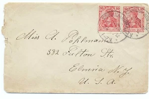 Germany 1912 International Rate Cover #83 x2 Konigich to New York % - Picture 1 of 3