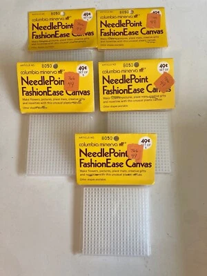 Vintage Columbia Minerva FashionEase Plastic Canvas #8050 5pks of 5 Squares. 3x3 - Image 1 of 4