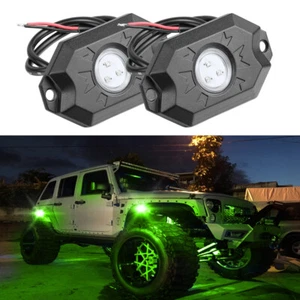 2x Luces LED verdes debajo de la carrocería para caja de camión/remolque/SUV/ATV/UTV/RZR luz de roca - Imagen 1 de 10