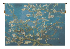 Tapiz belga floral artesanal Amandier colgante de pared grande 39x55 decoración del hogar - Imagen 1 de 5