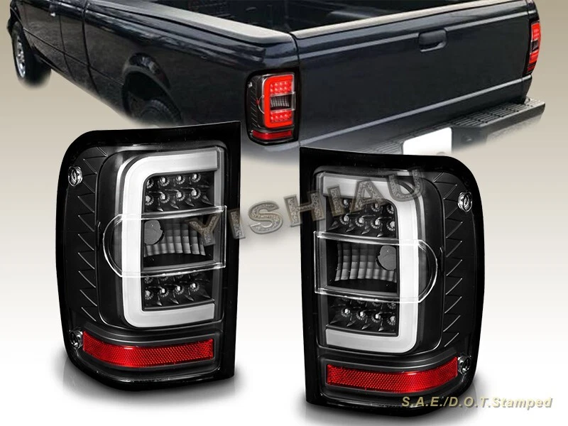 2001-2011 FORD RANGER C-BAR LED TAIL LIGHTS LEFT RIGHT LAMPS ASSEMBLY BLACK - Image 1 of 4