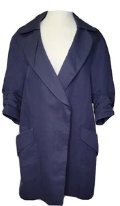 Hanii Y. Double-Breasted Cotton/Linen Short-sleeved Blazer Sz 42 Free People - Picture 1 of 10