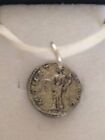 Denarius Of Hadrian Coin WC17  Made From Fine Pewter On 18" White Cord Necklace 