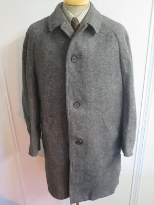 Genuine Harris Tweed Grey Coat Size L 44"  Regular Euro 54 - Image 1 of 4