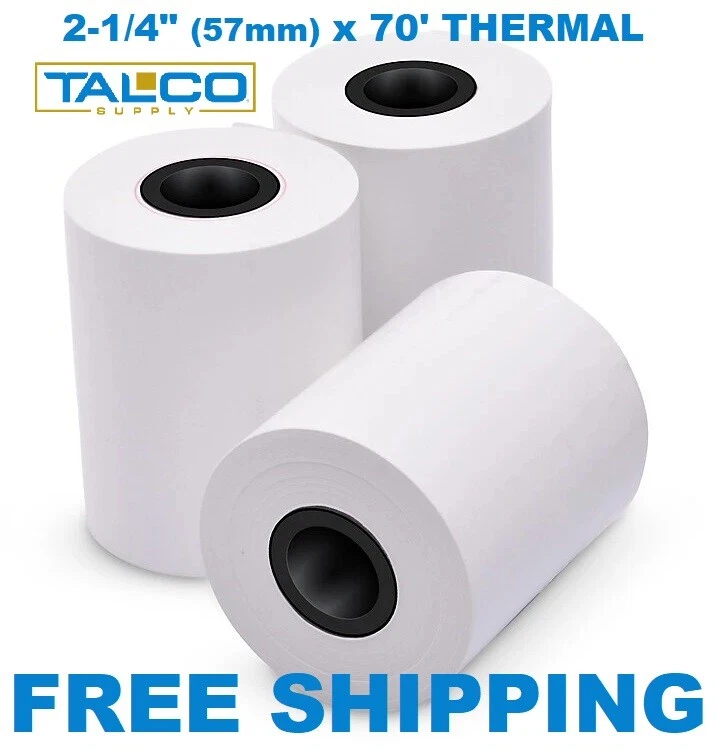 (6) CLOVER FLEX (2-1/4" x 70') THERMAL PAPER ROLLS  ~FREE SHIPPING~ - Image 1 of 1