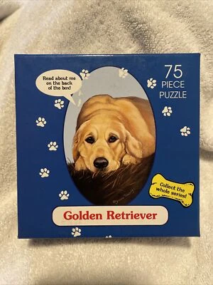 Vintage F.X. Rompecabezas Schmid Golden Retriever 75 piezas nuevo sellado de fábrica Foto 1 de 4
