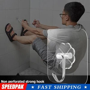 10Pcs Selbstklebend Haken Transparenter Klebehaken Bohren Wandhaken Ohne ^υ L4U1 - Picture 1 of 11