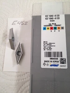 10 NEW ISCAR VCGT 160402-AS CARBIDE INSERTS. VCGT 330-AS.  GRADE: IC20 -E452 - Picture 1 of 1