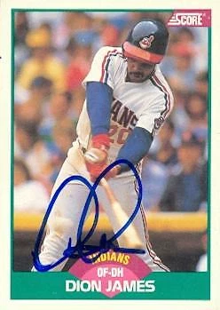 Dion James autographed baseball card (Cleveland Indians) 1989 Score #51T - Image 1 of 1