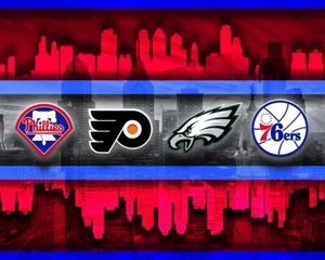 Philadelphia Sports 16x20in Poster Philadelphia Eagles 76ers Flyers Free Shippin - Picture 1 of 7