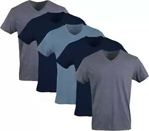 Gildan Men's V-Neck T-Shirts Multipack, Assorted (5 Pack), XX-Large - Picture 1 of 11