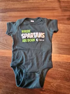 Spartan One Piece MSU Sparrow Newborn Size One Piece Michigan State Baby Clothes - Picture 1 of 12