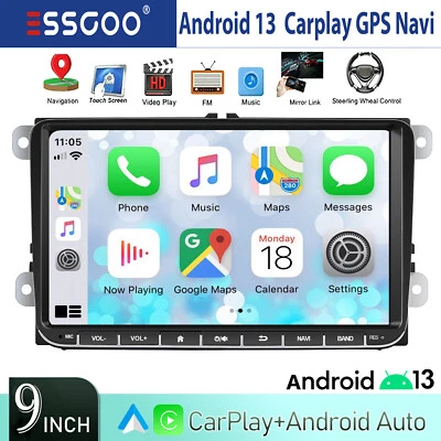 Per VW Touran GOLF 5 6 Caddy Android 14 Autoradio Carplay GPS Nav WiFi Bluetooth - Immagine 1 di 4