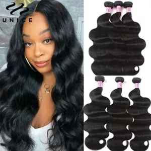 UNice Malaysian Body Wave Bundles Human Hair Weaves Virgin Hair Extensions Wefts - Picture 1 of 13