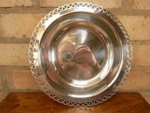 Ein schönes Vintage französisches Saglier Freres 10 1/2" rundes Serviertablett Splitter plattiert - Bild 1 von 1