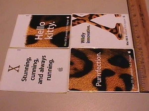 4 Apple Mac OS X Jaguar authentic original collectible decal labels stickers NEW - Picture 1 of 7