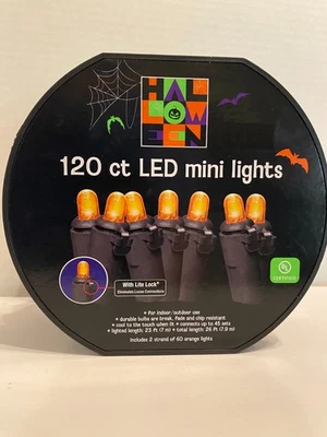 Energy Star 120 Cúpula Naranja Luces LED En Cable Negro Halloween Interior/Exterior Foto 1 de 4