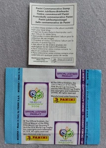 Panini WM 2006, 1 ungeöffnete Tüte ( ohne Barcode ) + Briefmarke ungeklebt. - Bild 1 von 2