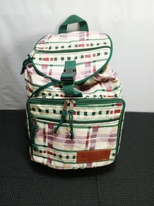 Bee '95 Purple/Green Plaid Longaberger Back Pack-Multiple Pockets/Adjust. Straps - Picture 1 of 19