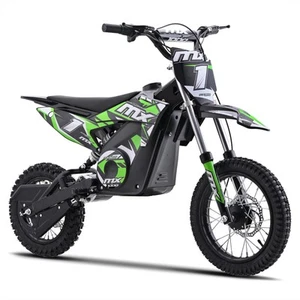 FunBikes MX1000 1000w 36v 62cm Lithium Green Electric Kids Dirt Bike - Picture 1 of 12