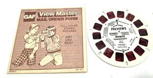 Formulario o correo Viewmaster vintage de enero de 1977 con disco de vista previa de muestra - raro - Imagen 1 de 5