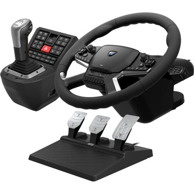 Hori HPC-044E Wired Controller Steering Wheel and Pedals Black PC - Image 1 of 4