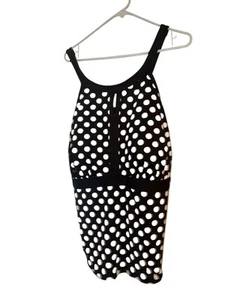 Lands End Swim Top Women’s Size 24 DD Tankini Polka Dot Swimsuit Bathing Suit - Picture 1 of 4
