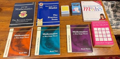 Mathematics - Key Stage 3 (Books 1, 2, 3); Revision Guide & Cards; 7 x books ETC - Image 1 of 4