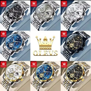OLEVS Men's WatchesClassic Multifunctional Chronograph Original QuartzWaterproof - Picture 1 of 12