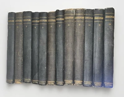 Complete Works William Shakespeare 12 Volume Set 1864 Students Edition Antique Foto 1 de 4