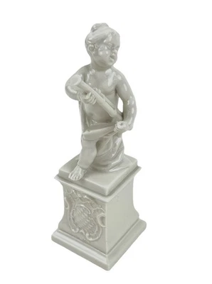 Putto on pedestal musician bassoon after F.A. Bustelli Nymphenburg No 804 Excellent - Image 1 of 4