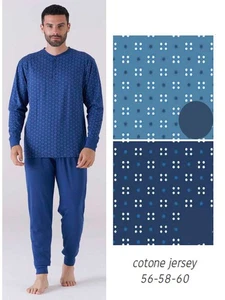 Pigiama uomo CALIBRATO a manica lunga in jersey di cotone Karelpiu' KC6171 - Imagen 1 de 1