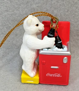 Coca~Cola  POLAR BEAR WITH BOTTLES  ICE DRINK MACHINE CHRISTMAS HOLIDAY ORNAMENT - Picture 1 of 5