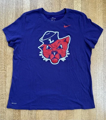 Camisa feminina LINFIELD University NIKE DRI-FIT Wildcat roxa manga curta GG - Imagem 1 de 4