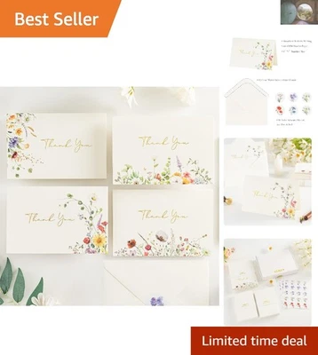 Различные цветочные благодарственные открытки: 100 элегантных карточек в золотой фольге на каждый случай - Изображение 1 из 4