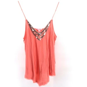 Koralle Paillettenbesatz Cami Top Boho Festival Sommer Tank Damen Medium - Bild 1 von 11