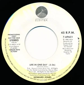 HOWARD JONES - LIFE IN ONE DAY - ELEKTRA 7-69631 - 45 Record VG+ - Picture 1 of 2