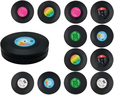Juego de posavasos para discos de vinilo 12 piezas posavasos PVC bebida para café estilo decorativo Foto 1 de 4
