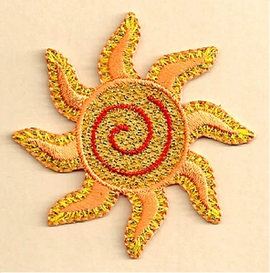 Sun - Summer - Heat - Solar - Beach - Embroidered Iron On Patch - Crafts - Picture 1 of 1