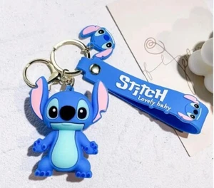 Disney Cartoon Stitch Keychain Pendant Cute PVC Doll Key Chain Ring Bag Gift - Picture 1 of 10