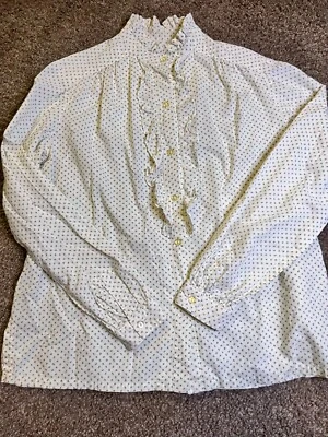 Vintage Womens 80's Style High Collar Floral Long Sleeve Shirt XL - 000791 - Изображение 1 из 4