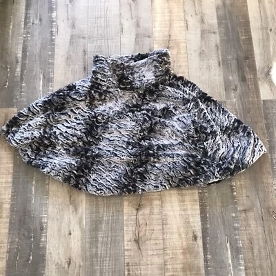 Poncho suéter Charlotte Tarantola para mujer gris tostado cuello a rayas talla XS - S Foto 1 de 4