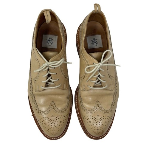 THOM BROWNE Brooks Brothers pile nero Thom sopracciglia beige marrone chiaro con lacci Oxford taglia 8