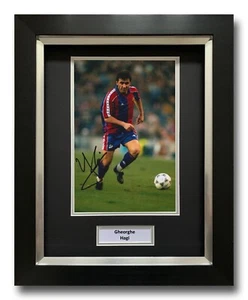 GHEORGHE HAGI HAND SIGNED FRAMED PHOTO DISPLAY - BARCELONA - AUTOGRAPH 1. - Picture 1 of 1